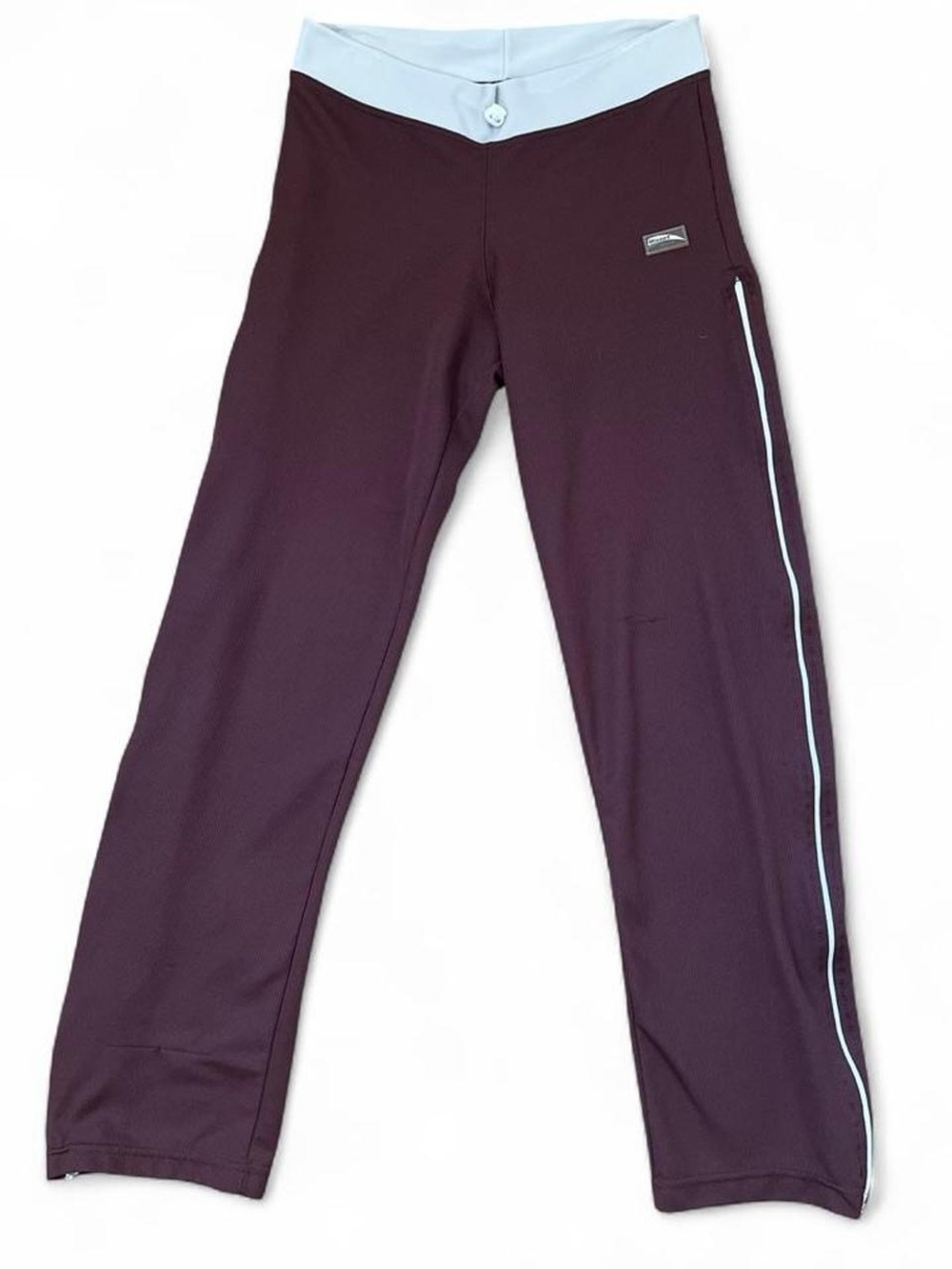 Vintage Women’s Brown Active Track Pants with White Waistband
